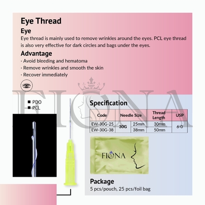 il filo assorbibile di 25mm Pdo Pcl solleva il tipo cannula smussata di W per perdita di sotto del volume dell'occhio